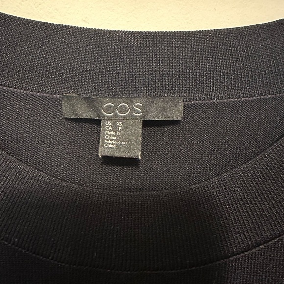 COS Pleated Sleeves Knitted Dress Black Size XS - Picture 6 of 13